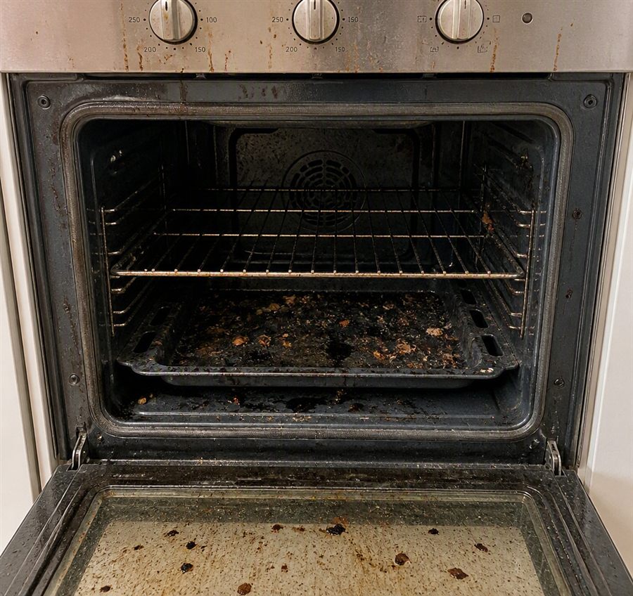 Oven before cleaning by LAB Cleaning Services