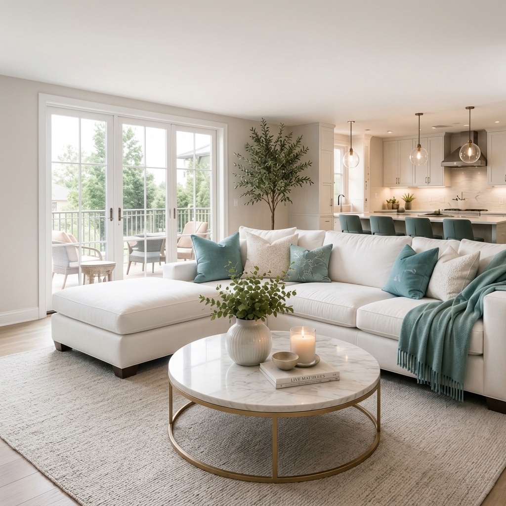 Freshly cleaned living room by LAB Cleaning Services